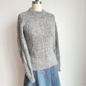 Theory Speckled Crewneck Sweater in Tweed Alpaca Grey Size XS
